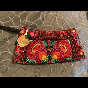 Hand made makeup cosmetic bag clutch